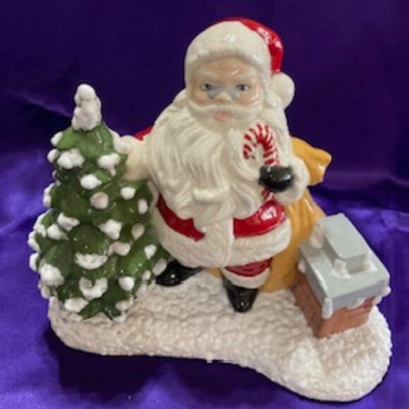 Vintage Ceramic Santa Claus Candy Dish - Picture 1 of 2